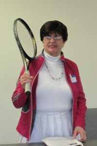Linda Gould honoring Billie Jean King