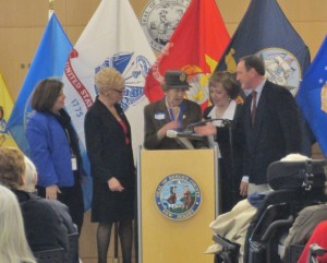 Lt. Rosenstein receiving certificate of appreciation